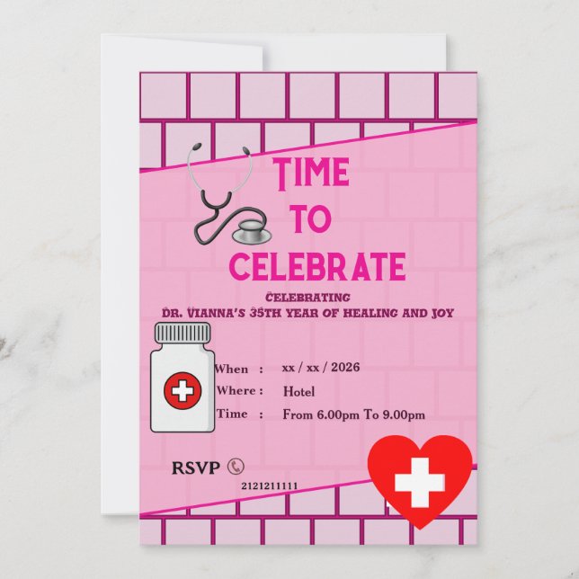 Invitation Doctor's stylish birthday (Devant)