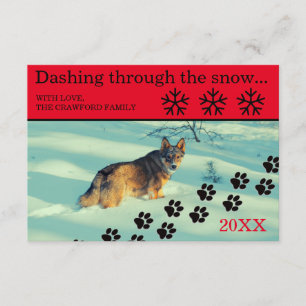 Invitation Dog Dashing Through the Snow - Christmas Card