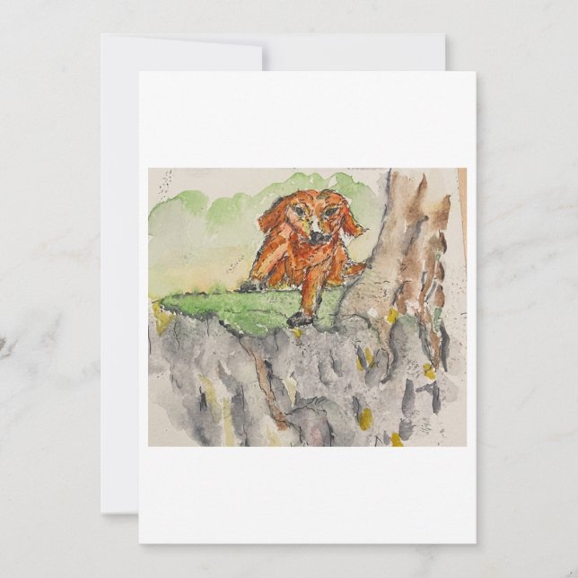 Invitation Dog on a Hill Greeting Card (Devant)