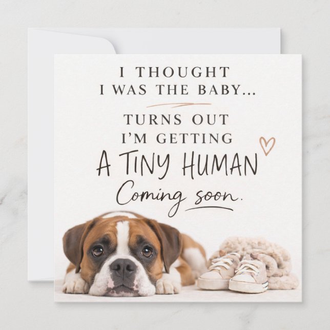 Invitation Dog Pregnancy Announcement Card (Devant)