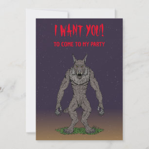 Invitation Dogman Cryptid ou Werewolf