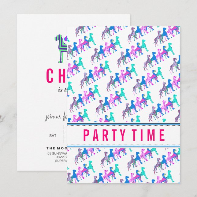 Invitation Dogrands Danois modernes et cools (Devant / Derrière)