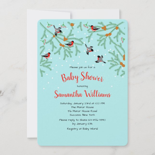 Invitation d'oiseaux d'hiver (Devant)