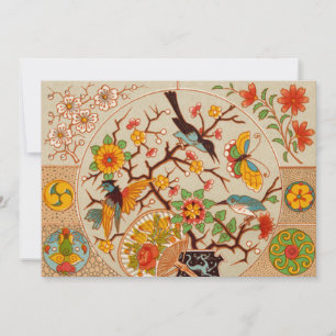 Invitation d'oiseaux et de papillons