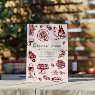 Invitation Dolce Vita   Dîner de répétition italien Invitatio