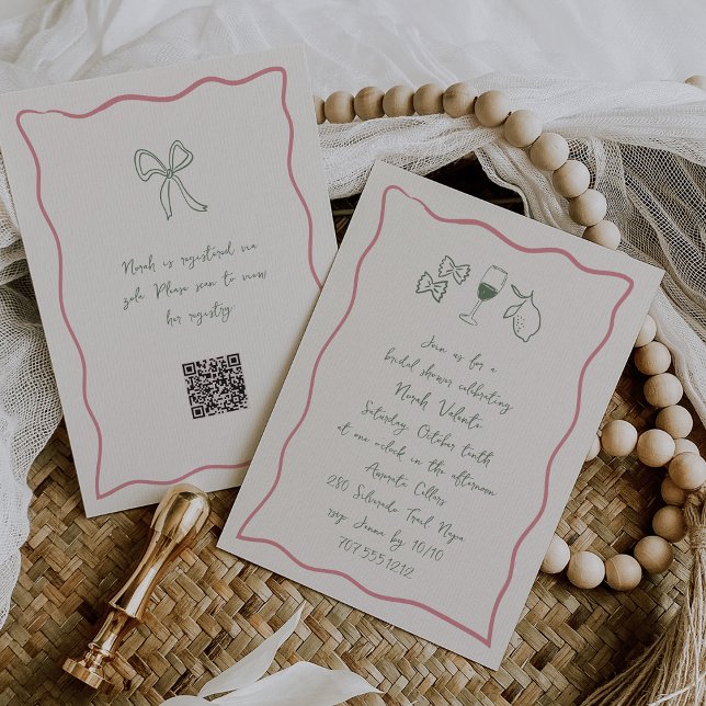 Invitation Dolce Vita Fête des mariées manuscrite (Créateur téléchargé)