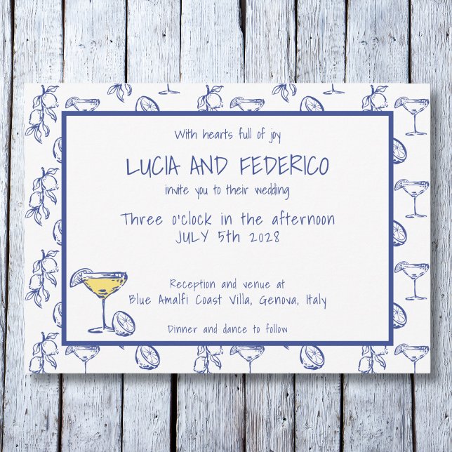 Invitation Dolce Vita Limoncello mariage italien (Créateur téléchargé)