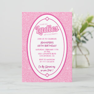 Invitation Doll Blush Pink Parties scintillant 68e anniversai