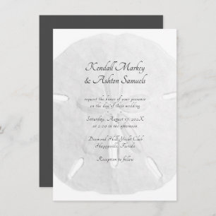 Invitation Dollar de sable Simple Neutre Mariage noir et blan