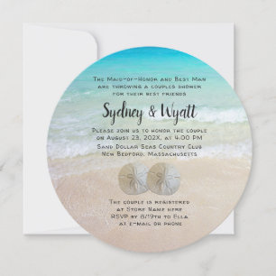 Invitation Dollars de sable Couples Partie d'engagement de do