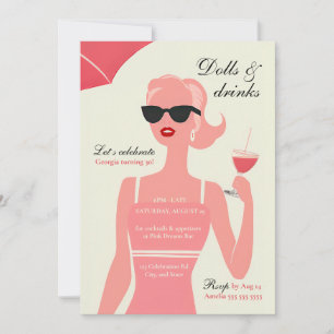 Invitation Dolls & Boissons 30e anniversaire Cocktail Party