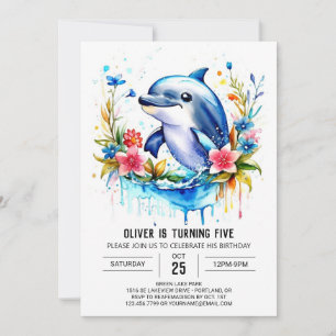 Invitation Dolphin Underwater Wonderland Anniversaire