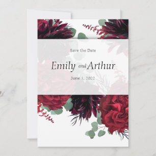 Invitation Domaine rouge & blanc set 10 Enregistrer la date