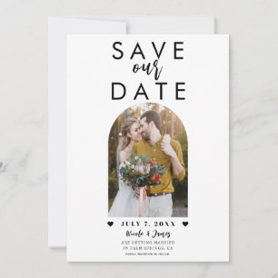 Invitation Dôme Minimaliste Moderne Photo Mariage Enregistrer