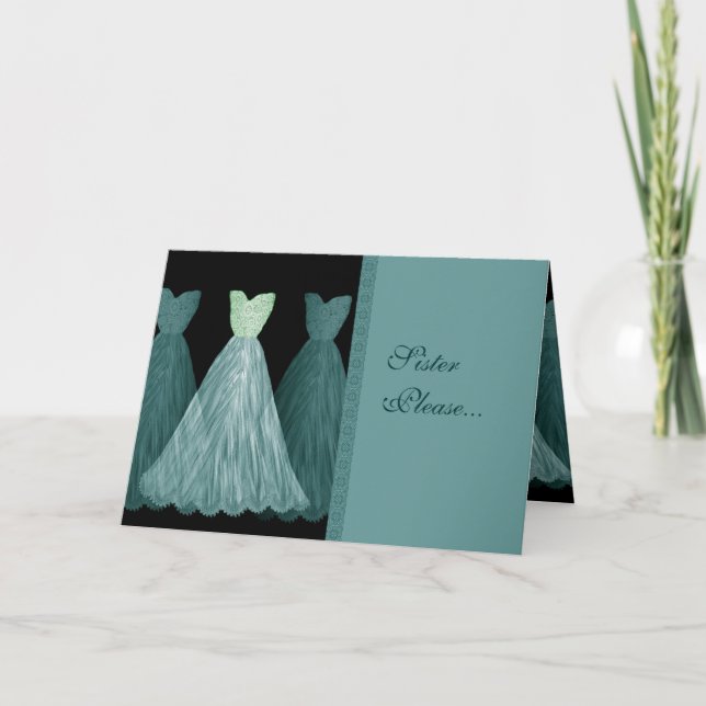 Invitation Domestique de SOEUR d'invitation d'honneur - robes (Devant)