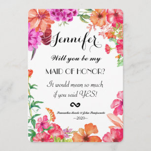 Invitation Domestique orange rose de jardin d'aquarelle