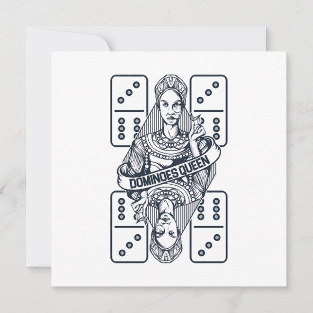 Invitation Dominoes Queen Jouer Carreaux Puzzler Jeu cadeau (Devant)