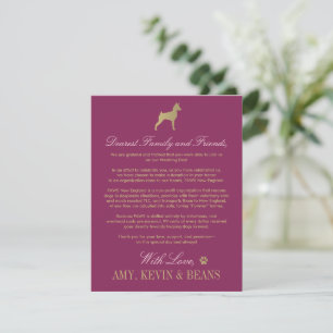 Invitation Don de sauvetage animal Bordeaux Or Mariage