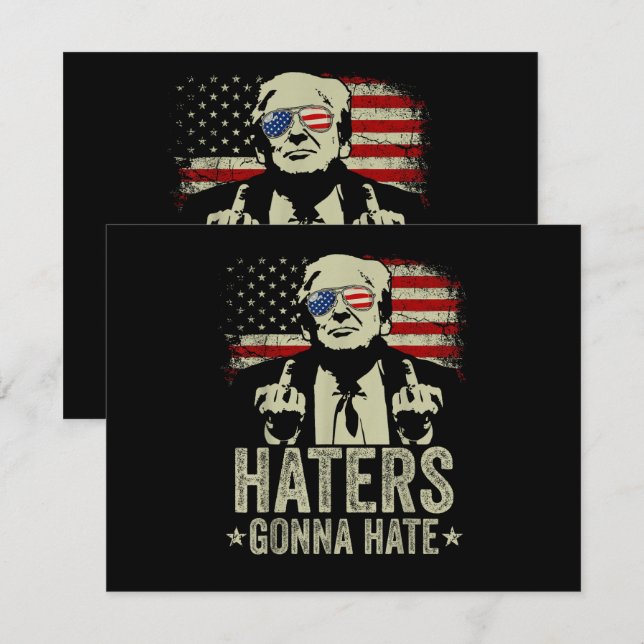 Invitation  Donald Trump Middle Finger (Devant / Derrière)