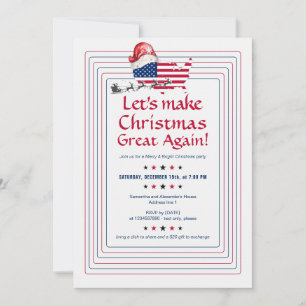 Invitation Donald Trump Patriotique Rendre sa grandeur à Noël