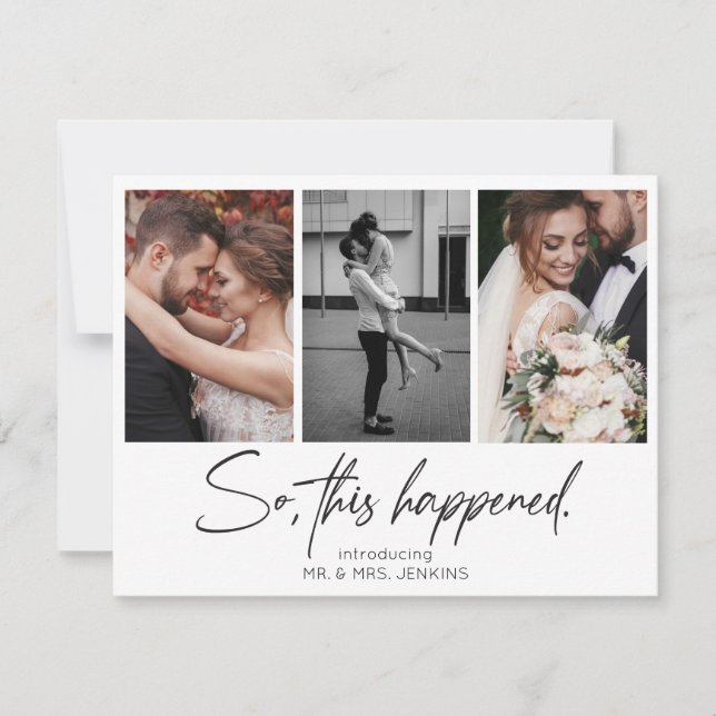 Invitation Donc, Cela Est Arrivé Galerie Multiphoto Elopement (Devant)