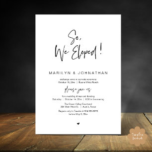 Invitation Donc, Nous Avons Été, Le Dîner Moderne Mariage Elo