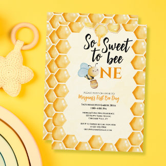 Invitation Donc, Sweet To Bee One Girls Boys Premier Annivers