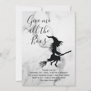 Invitation Donne-moi tous les Boos Marble Halloween Party
