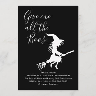Invitation Donne-moi tout le Boos Black & White Halloween Par