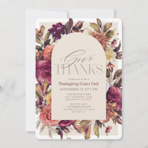 Invitation Donnez Merci Autumn Floral Arch Thanksgiving