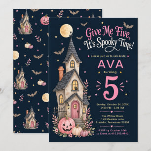 Invitation Donnez-moi cinq ans d'Halloween effrayant pour un