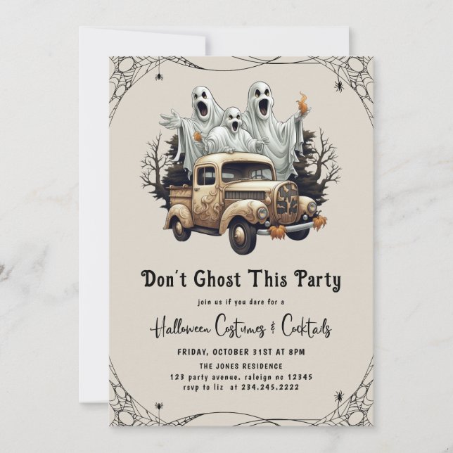 Invitation Dont Ghost Cette fête Fête d'Halloween adulte (Devant)