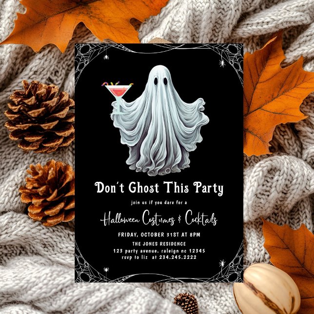 Invitation Dont Ghost Cette fête Fête d'Halloween adulte (Créateur téléchargé)