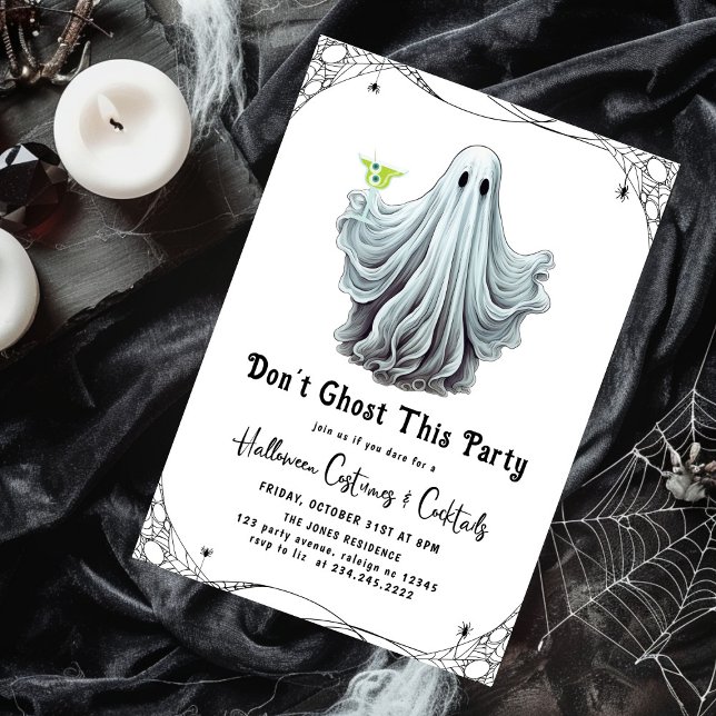 Invitation Dont Ghost Cette fête Fête d'Halloween adulte (Créateur téléchargé)