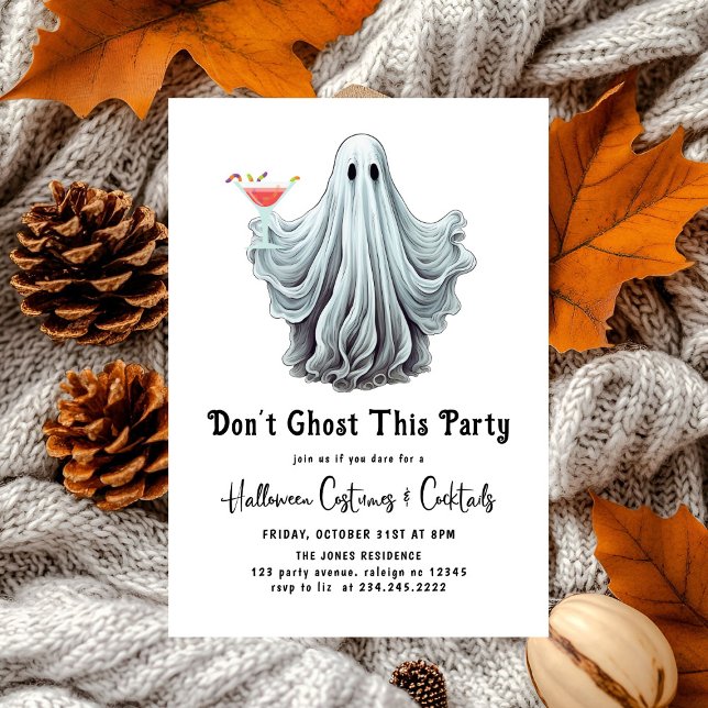 Invitation Dont Ghost Cette fête Fête d'Halloween adulte (Créateur téléchargé)