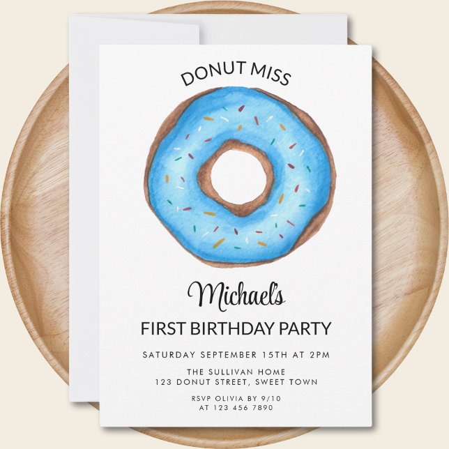 Invitation Donut Boy fête son premier anniversaire (Créateur téléchargé)