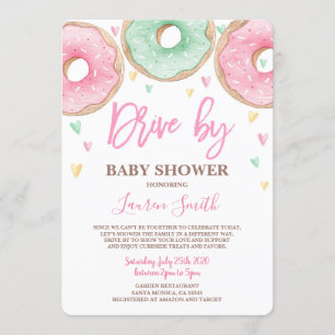 Invitation Donut Drive by Baby shower girl