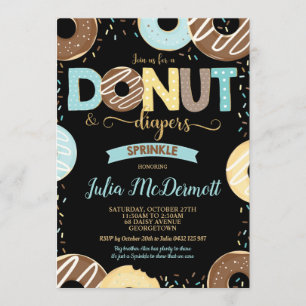Invitation Donut et Diapeurs Baby Sprinkle Baby shower Garçon
