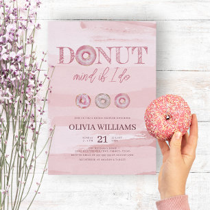 Invitation Donut Mind if I Do Chic Modern Pink Bridal Shower