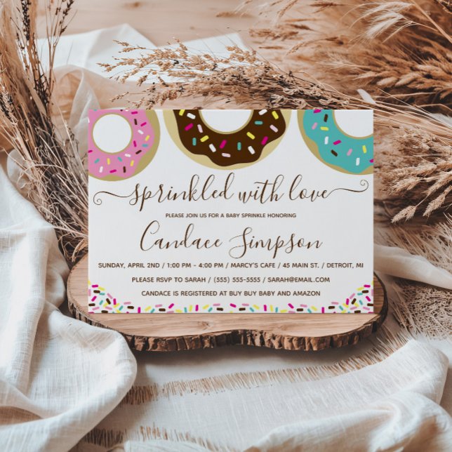 Invitation Donut Parsemé d'Amour Baby Sprinkle (Créateur téléchargé)