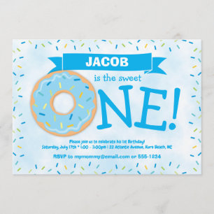 Invitation Donut Party Boy Premier anniversaire