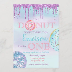 Invitation Donut, tu ne veux pas Mlle anniversaire