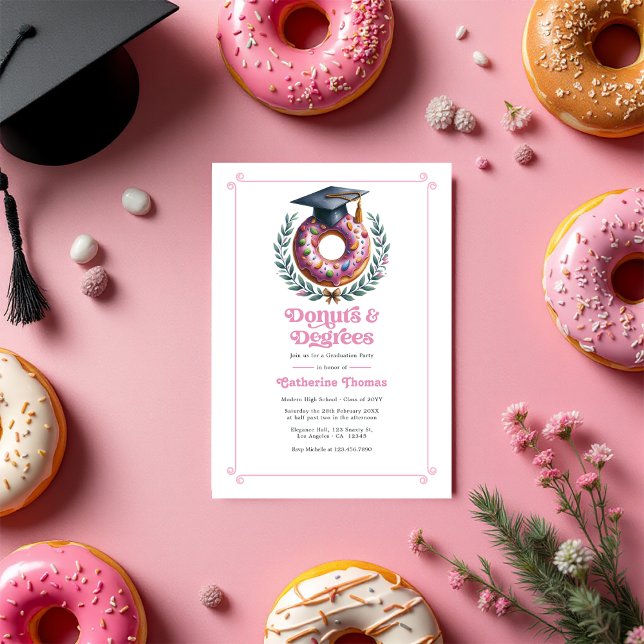 Invitation Donuts and Degrees Graduation Party Photo (Donuts and Degrees Graduation Party Photo Invitation)