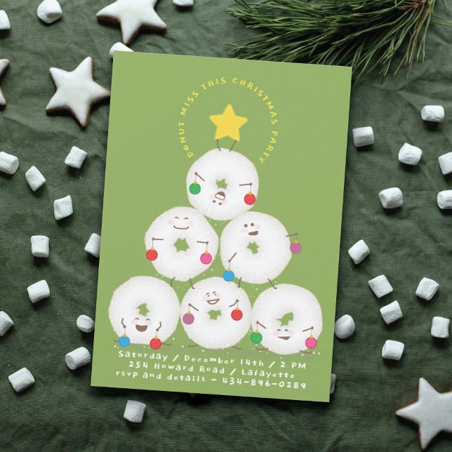 Invitation Donuts au Sucre Glacé Arbre de Noël Fête (Créateur téléchargé)