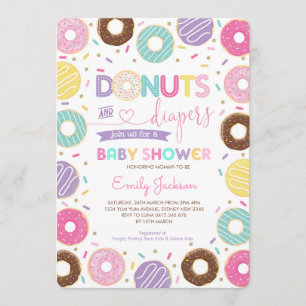 Invitation Donuts & Diapeurs  Baby shower aux noix de caille 
