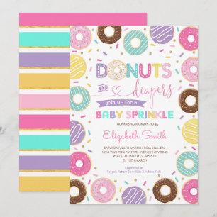Invitation Donuts & Diaports   Arc en arc-en-ciel Doughnut Ba
