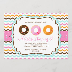 Invitation Donuts doux fête d'anniversaire