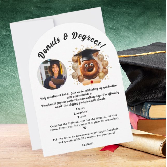 Invitation Donuts et Degrees Photo Graduation Party (Créateur téléchargé)