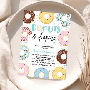 Invitation Donuts et Diapeurs Baby shower d'arrosage pour béb