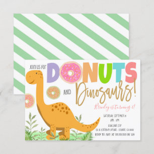 Invitation Donuts et Dinosaures